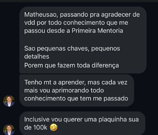 Depoimento de mentorado do Reino